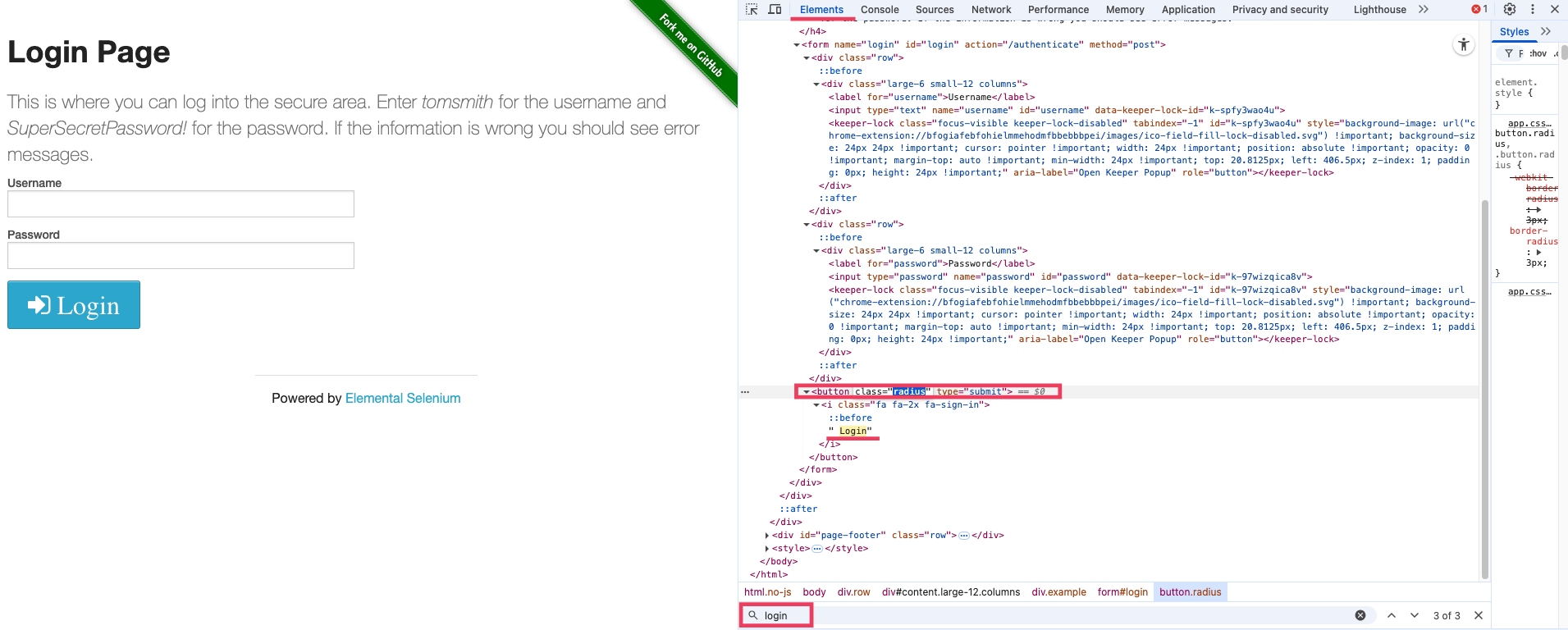 How to automate a login on a website reference visual 4