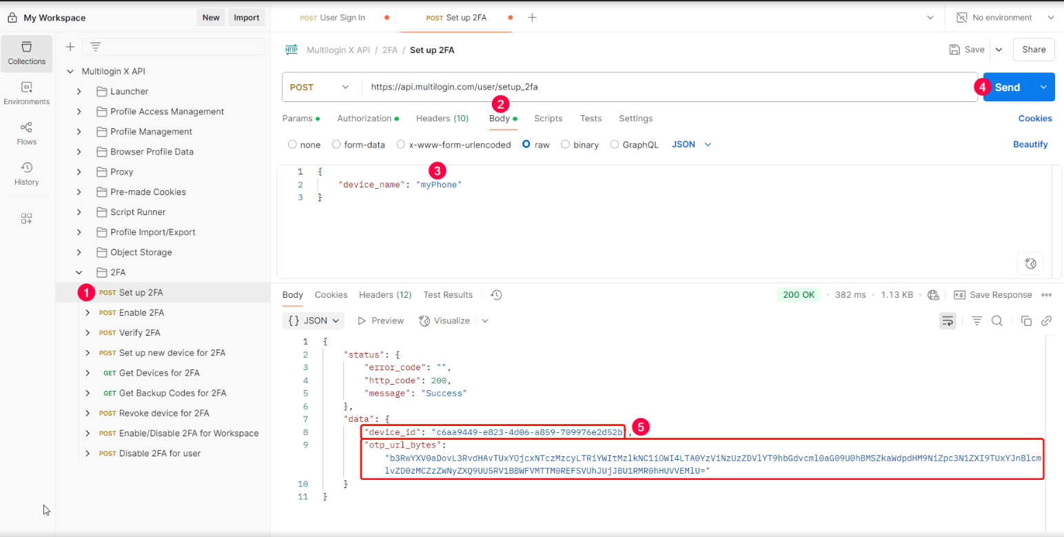 How to enable 2FA (two-factor authentication) with Postman reference visual 7