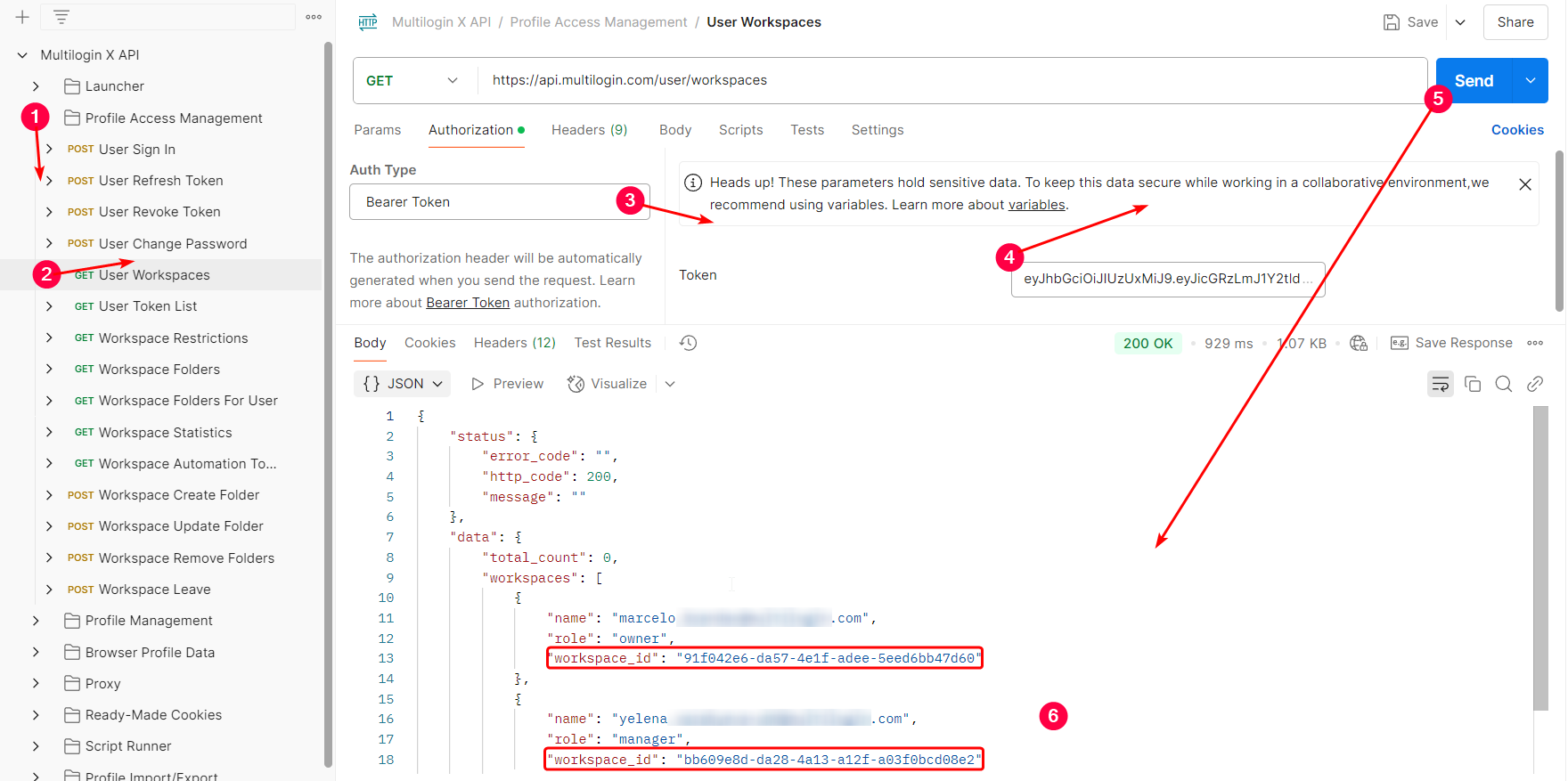 How to get Multilogin element IDs with Postman reference visual 6