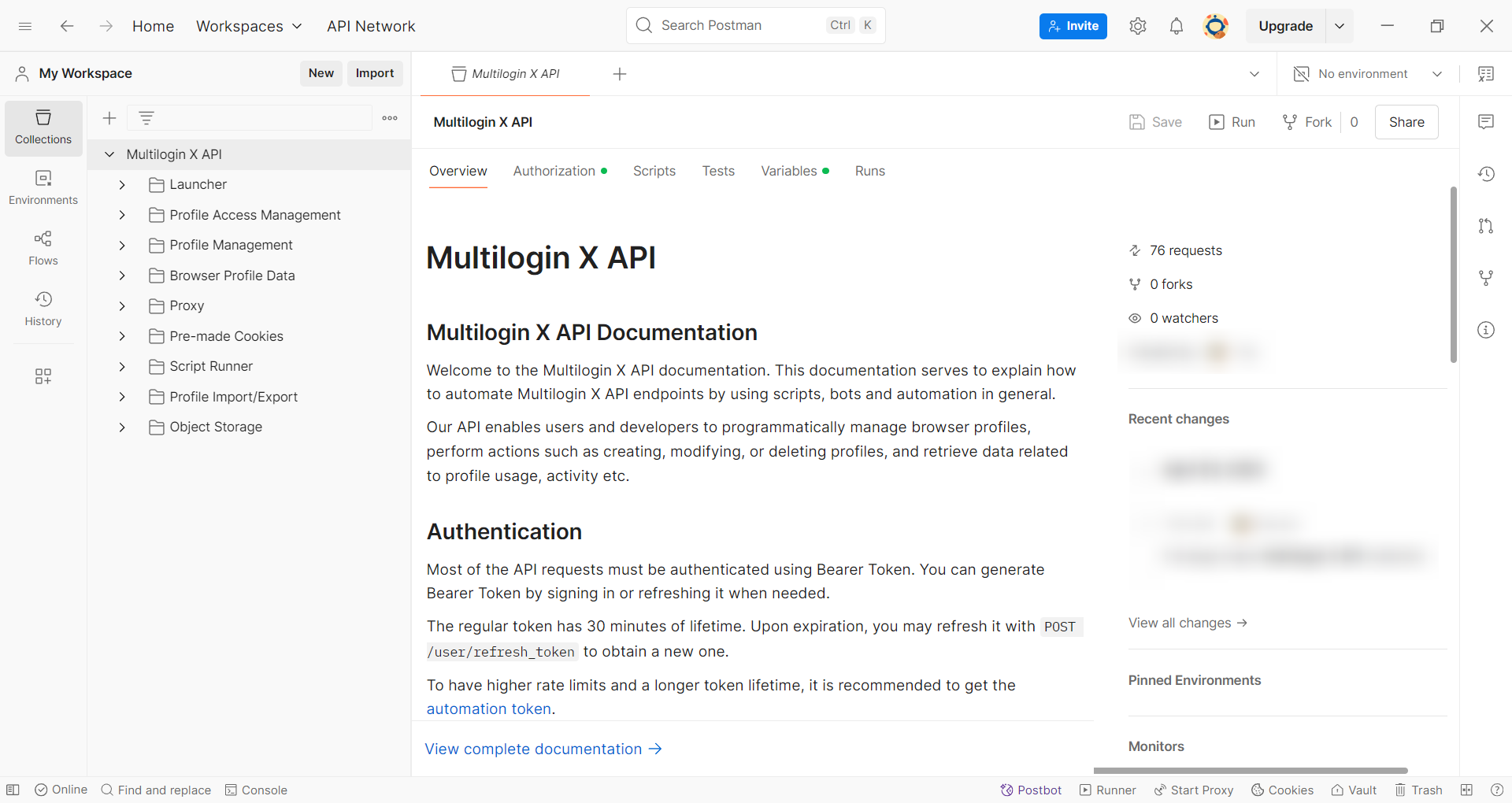 How to navigate Multilogin API documentation with Postman reference visual 9
