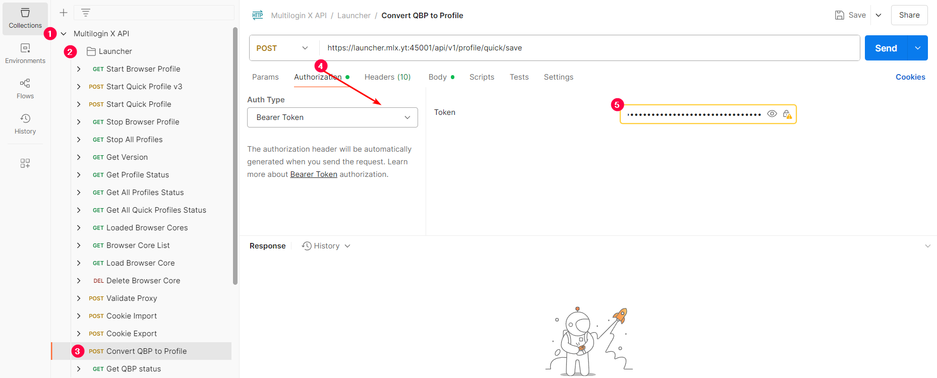 How to save a quick profile in local storage with Postman reference visual 5