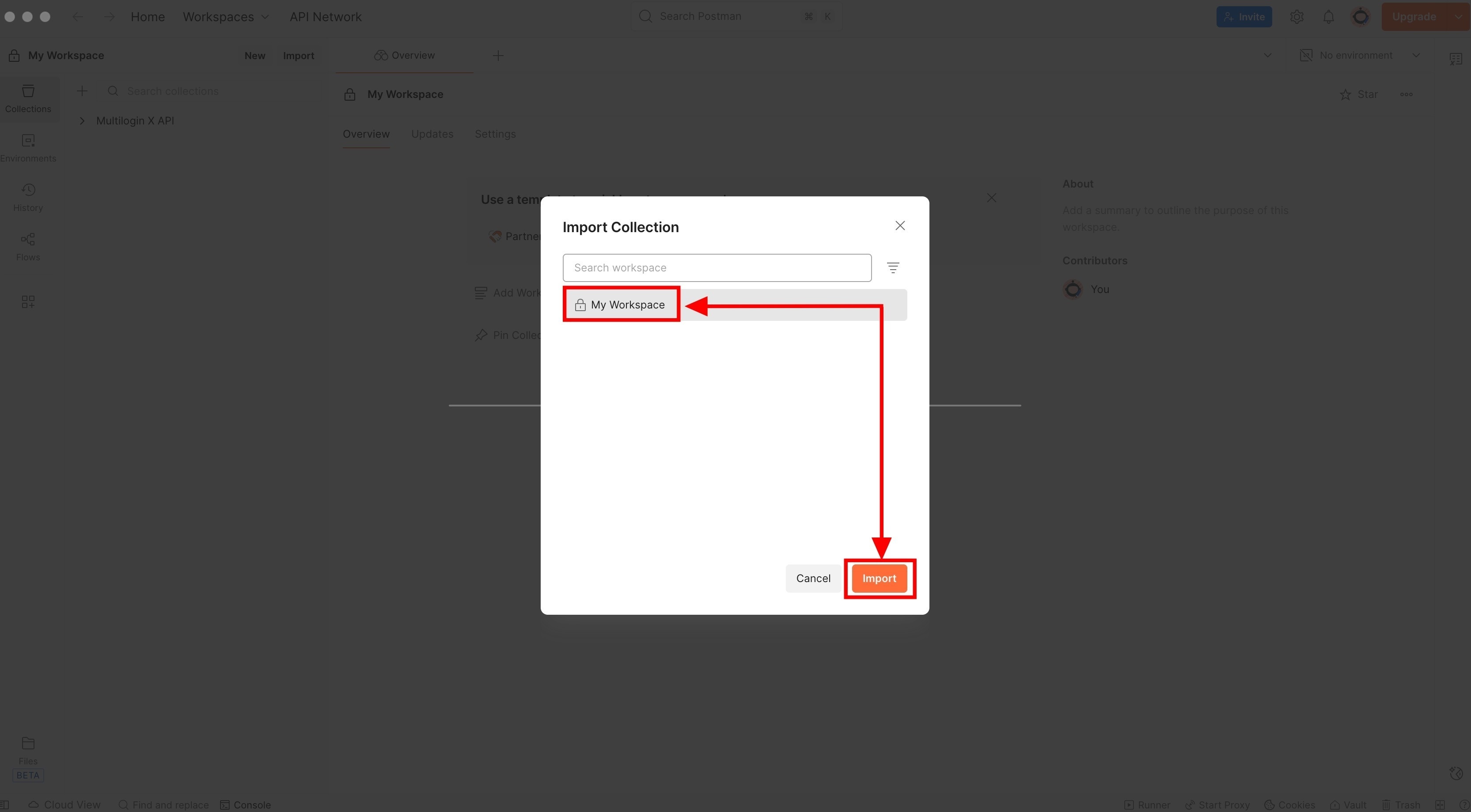 How to set up Multilogin automation with Postman reference visual 4
