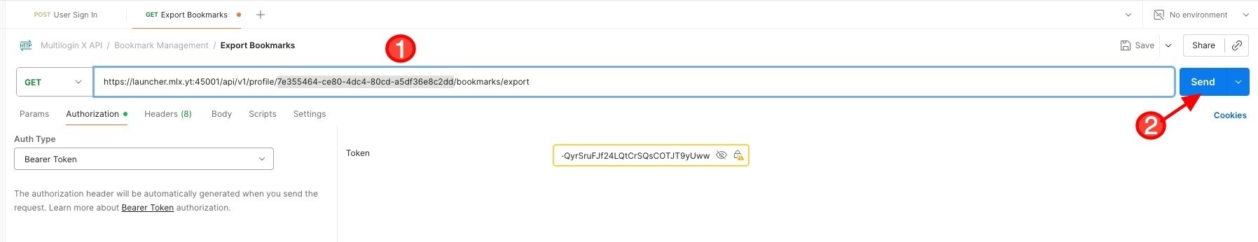 How to use bookmark manager in Multilogin reference visual 3